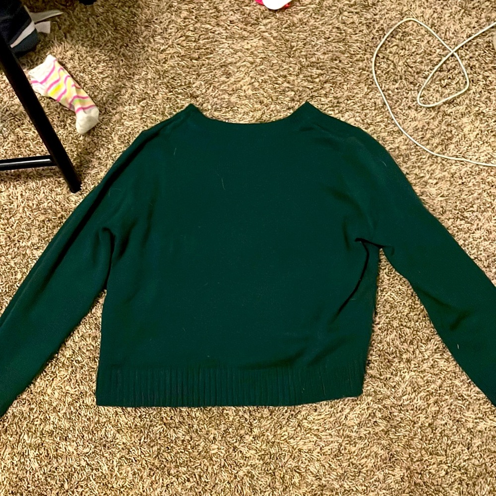 Green knitted sweater